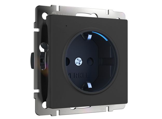 Розетка с подсветкой (черный матовый) W1171408