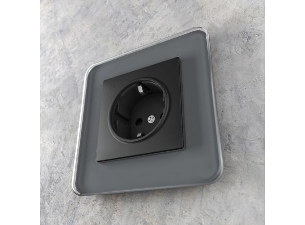 Розетка с подсветкой (черный матовый) W1171408