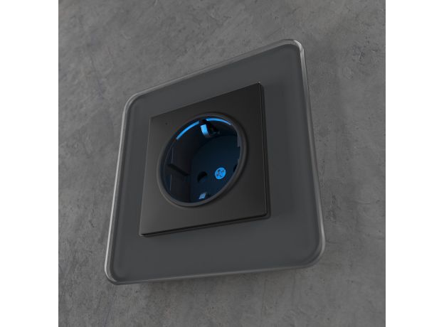 Розетка с подсветкой (черный матовый) W1171408