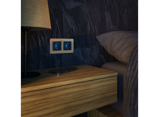 Розетка с подсветкой (черный матовый) W1171408