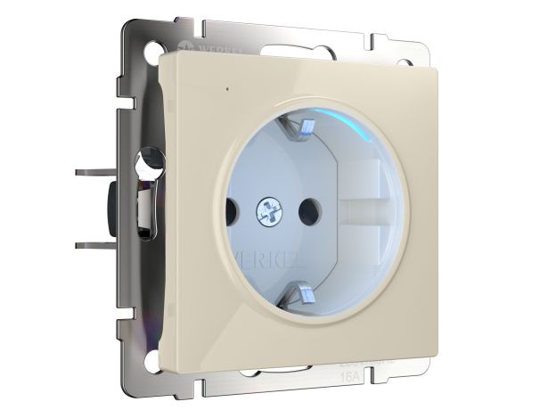 Розетка с подсветкой (слоновая кость) W1171403