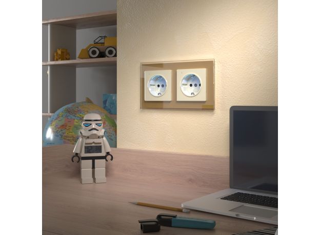 Розетка с подсветкой (слоновая кость) W1171403