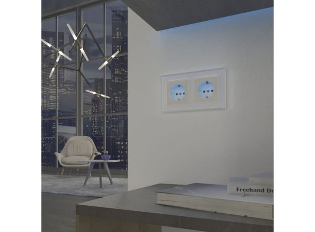 Розетка с подсветкой (слоновая кость) W1171403