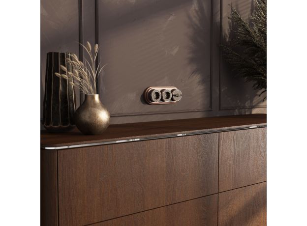 Розетка с заземлением Vintage мокко матовый/хром W5871052