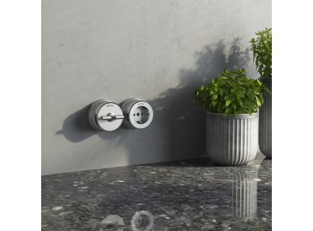 Розетка с заземлением Vintage серебро матовый/хром W5871054