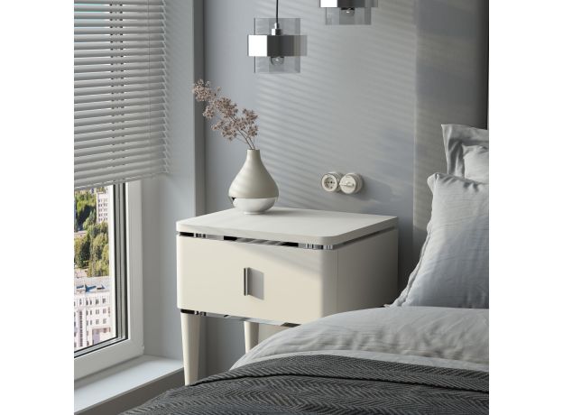 Розетка с заземлением Vintage слоновая кость матовый/хром W5871055