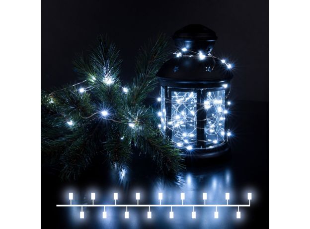 Светодиодная гирлянда нить "Роса" белый 10м IP20 400-008 белый