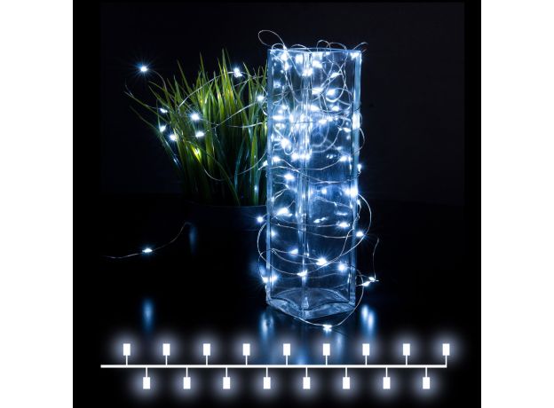 Светодиодная гирлянда нить "Роса" белый 5м IP20 400-007 белый