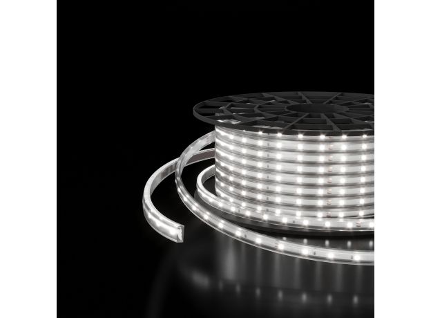 Светодиодная лента 220 В 8 Вт/м 60 Led/м 2835 IP65, холодный белый 6500K, 50 м Лента светодиодная 220V 8W 60Led 2835 IP65 холодный белый, 50 м