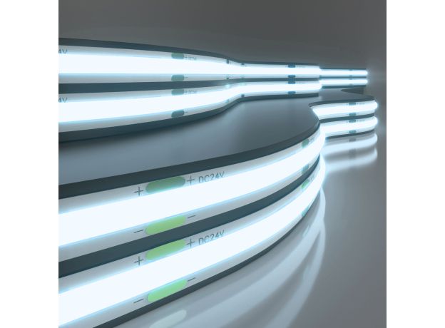 Светодиодная лента 24 В 11 Вт/м 352 Led/м COB IP20, холодный белый 6500K, 5 м Лента светодиодная 24V 11W 352Led COB IP20 холодный белый, 5м