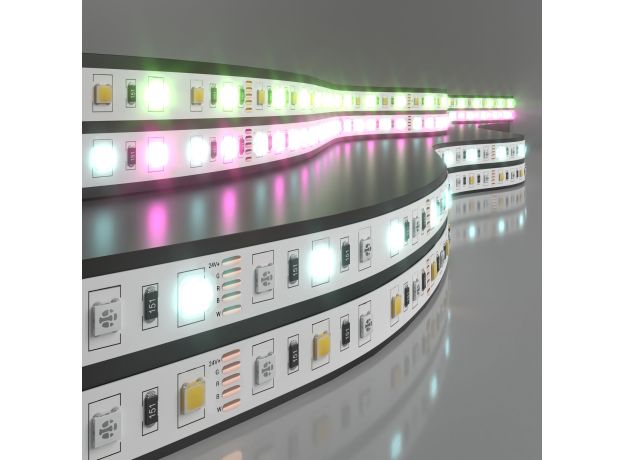 Светодиодная лента 24 В 14,4 Вт/м 60 Led/м 5050+5050 IP20, MIX RGB/холодный белый, 5 м Лента светодиодная 24V 14,4W 60Led 5050+5050 IP20 MIX RGB/холодный белый, 5м