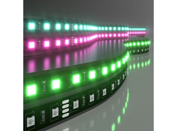 Светодиодная лента 24 В 14,4 Вт/м 60 Led/м 5050 IP20, RGB, Black, 5 м Лента светодиодная 24V 14,4W 60Led 5050 IP20 RGB, Black, 5м
