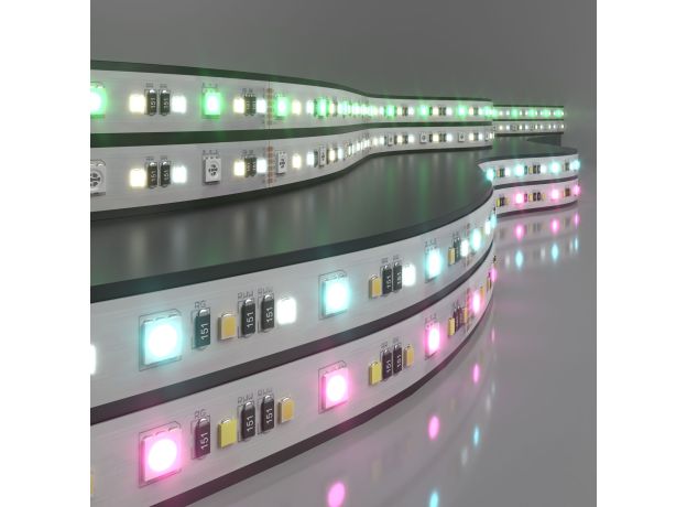 Светодиодная лента  24 В 16 Вт/м 90 Led/м 5050+2835+2835 IP20, MIX RGB/теплый белый 3300K/холодный белый 6500K, 5 м Лента светодиодная 24V 16W 90Led 5050+2835+2835 IP20 MIX RGB/теплый белый/холодный белый, 5м