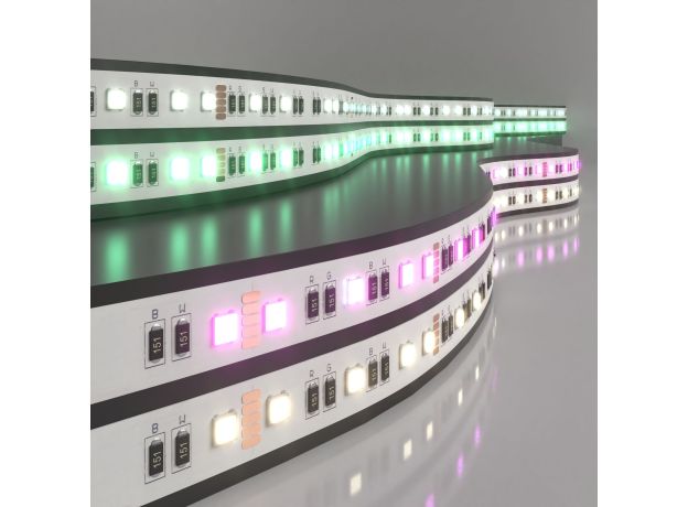 Светодиодная лента 24 В 24 Вт/м 60 Led/м 5050 IP20, MIX RGB/дневной белый 4200K, 5 м Лента светодиодная 24V 24W 60Led 5050 IP20 MIX RGB/дневной белый, 5м