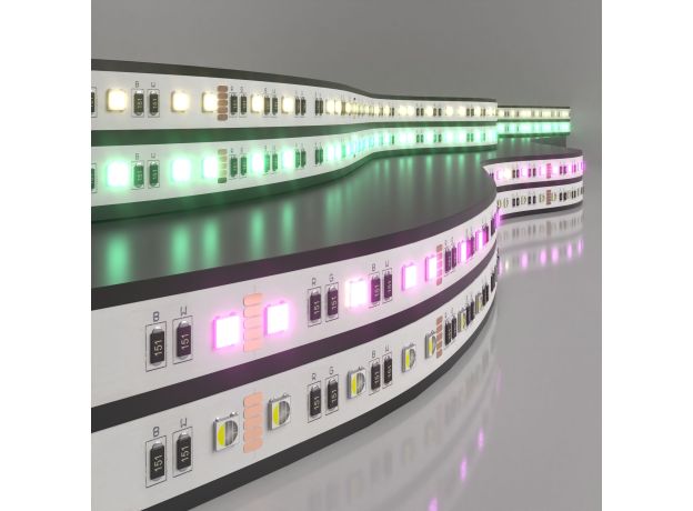 Светодиодная лента 24 В 24 Вт/м 60 Led/м 5050 IP20, MIX RGB/теплый белый, 5 м Лента светодиодная 24V 24W 60Led 5050 IP20 MIX RGB/теплый белый, 5м