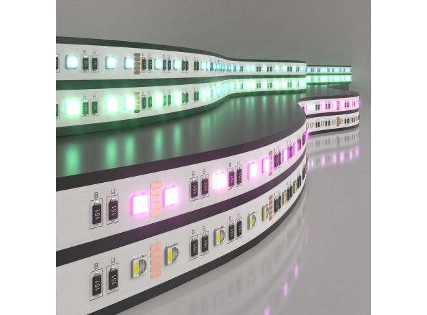 Светодиодная лента 24 В 24 Вт/в 60 Led/м 5050 IP20, MIX RGB/холодный белый 6500K, 5 м Лента светодиодная 24V 24W 60Led 5050 IP20 MIX RGB/холодный белый, 5м