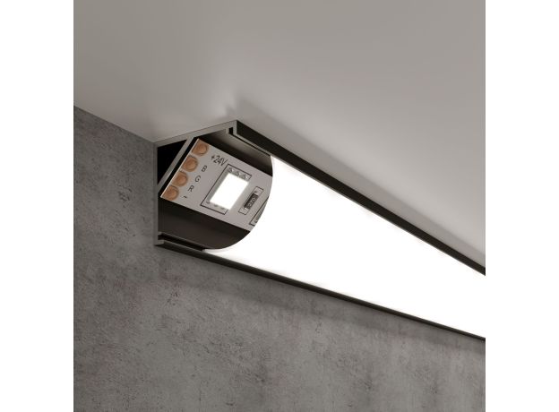 Угловой алюминиевый профиль для светодиодной ленты LL-2-ALP008