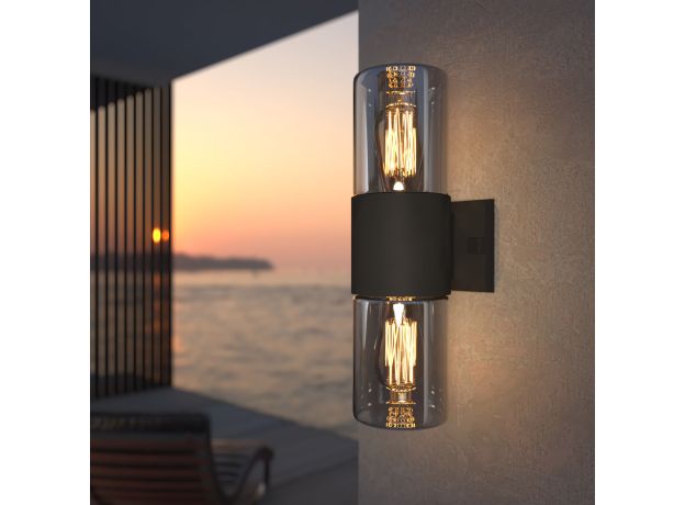 Уличный настенный светильник Roil чёрный IP54 35125/D