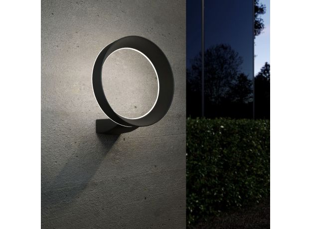 Уличный настенный светодиодный светильник Ring IP54 1710 TECHNO LED черный