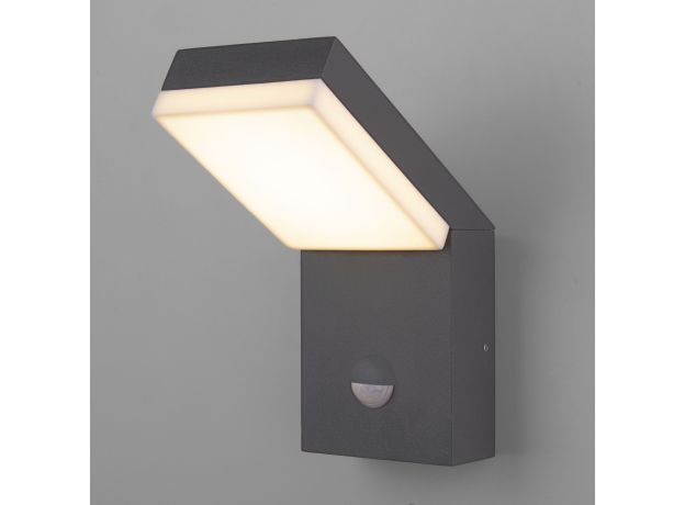 Уличный настенный светодиодный светильник Sensor IP54 с датчиком движения 1541 TECHNO LED серый