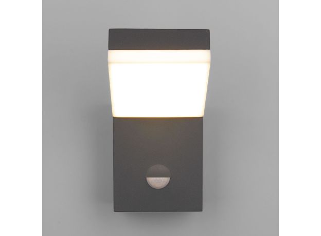Уличный настенный светодиодный светильник Sensor IP54 с датчиком движения 1541 TECHNO LED серый