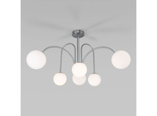 Умная потолочная люстра с плафонами 30177/6 хром