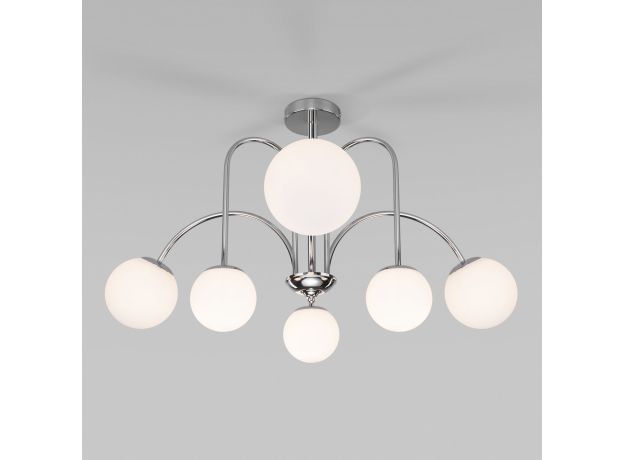 Умная потолочная люстра с плафонами 30177/6 хром