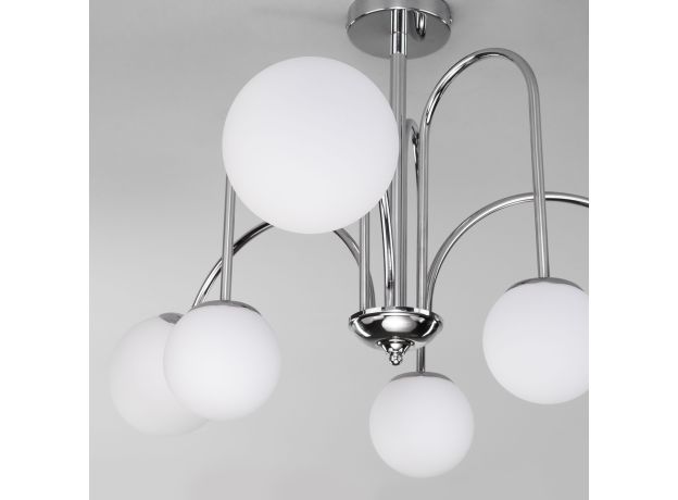 Умная потолочная люстра с плафонами 30177/6 хром