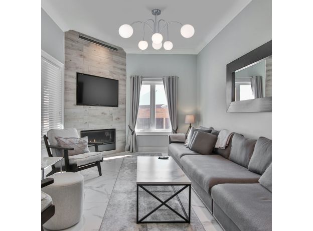 Умная потолочная люстра с плафонами 30177/6 хром