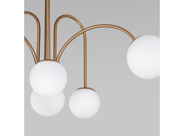 Умная потолочная люстра с плафонами 30177/6 латунь