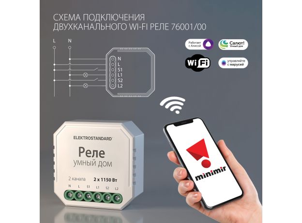 Умное двухканальное реле 76001/0