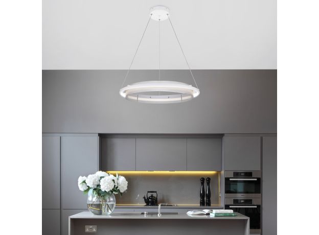 Умный подвесной светильник 90241/1 белый/ серебро Smart