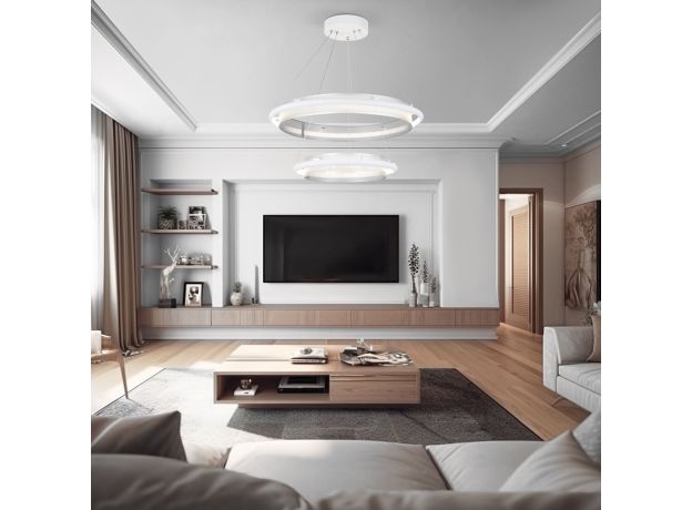 Умный подвесной светильник 90241/2 белый/ серебро Smart