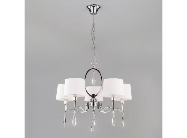 Умный потолочный светильник с хрусталем 10127/5 хром/прозрачный хрусталь Strotskis Smart (10093/5)