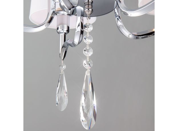 Умный потолочный светильник с хрусталем 10127/5 хром/прозрачный хрусталь Strotskis Smart (10093/5)