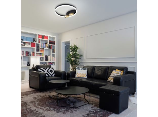 Умный потолочный светильник Eurosvet Luminari 90247/3 90247/3 черный/золото Smart