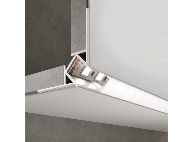 Встраиваемый угловой алюминиевый профиль (внешний угол) для светодиодной ленты LL-2-ALP015