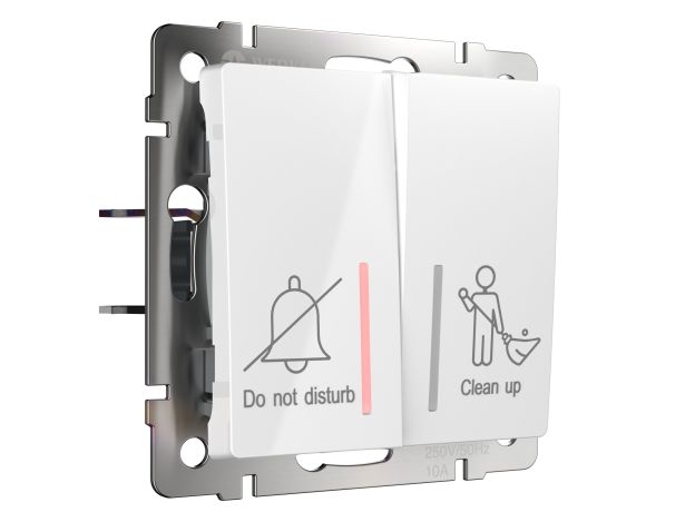 Выключатель двухклавишный для отелей (белый) W1120801