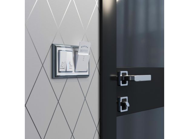 Выключатель двухклавишный для отелей (белый) W1120801