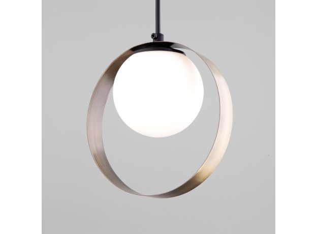 Подвесной светильник со стеклянным плафоном 50205/1 черный/бронза