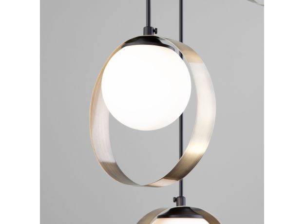 Подвесной светильник со стеклянными плафонами 50205/3 черный/бронза