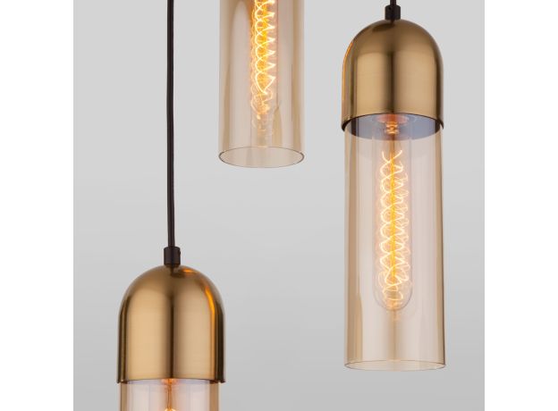 Подвесной светильник со стеклянными плафонами 50180/3 янтарный