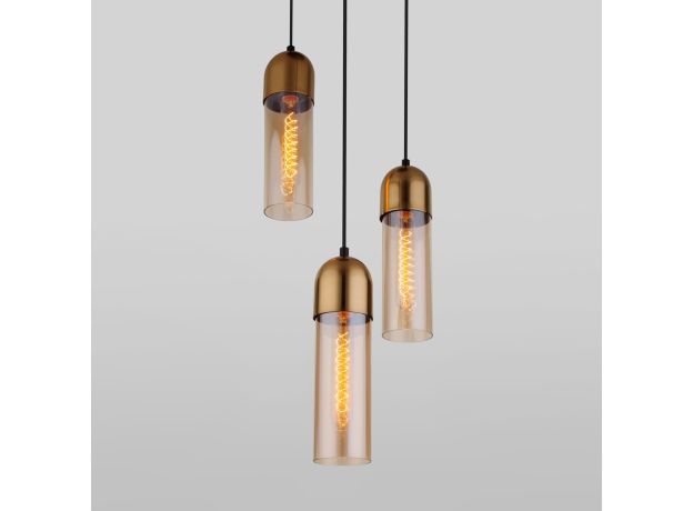 Подвесной светильник со стеклянными плафонами 50180/3 янтарный