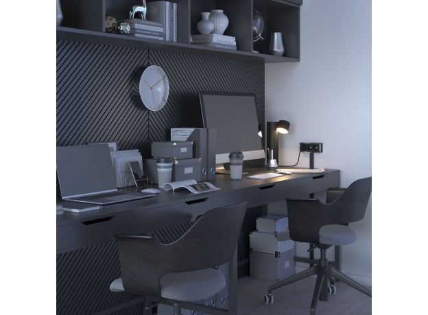 Розетка тройная с заземлением и шторками Gallant черный/хром W5073135