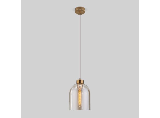 Подвесной светильник со стеклянным плафоном 50119/1 латунь
