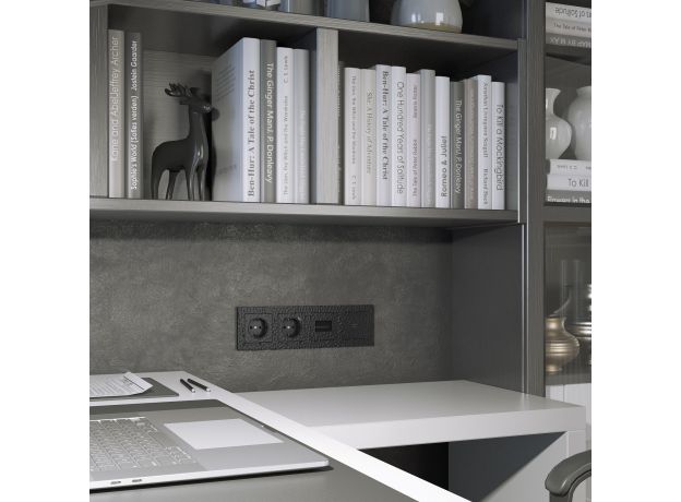 Накладка для двойной розетки Еthernet RJ-45 (Hammar черный) W1291108