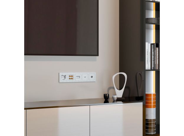 Накладка для двойной розетки Еthernet RJ-45 (Hammer белый) W1291101