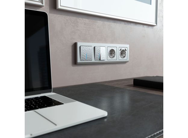 Накладка для розетки USB (Hammaer серебряный) W1279506