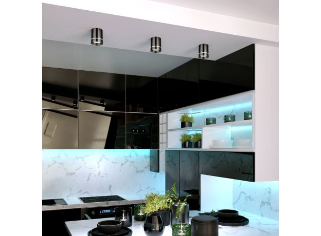 Накладной потолочный светодиодный светильник DLR021 9W 4200K Черный жемчуг