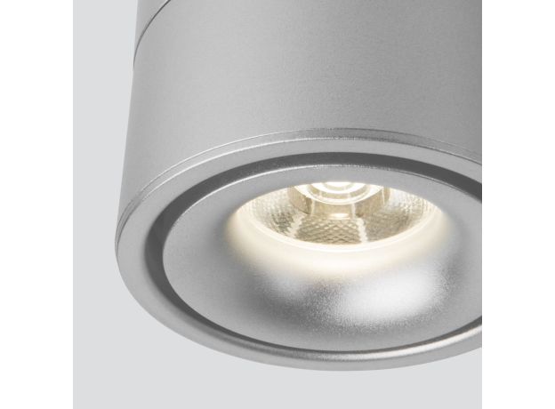 Накладной потолочный светодиодный светильник DLR031 15W 4200K 3100 серебро матовый